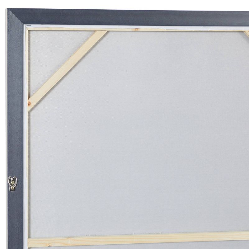 30" x 40" Rectangular Foil Abstract Canvas Wall Art With Wood Frame Dark Gray/Gold - CosmoLiving by Cosmopolitan