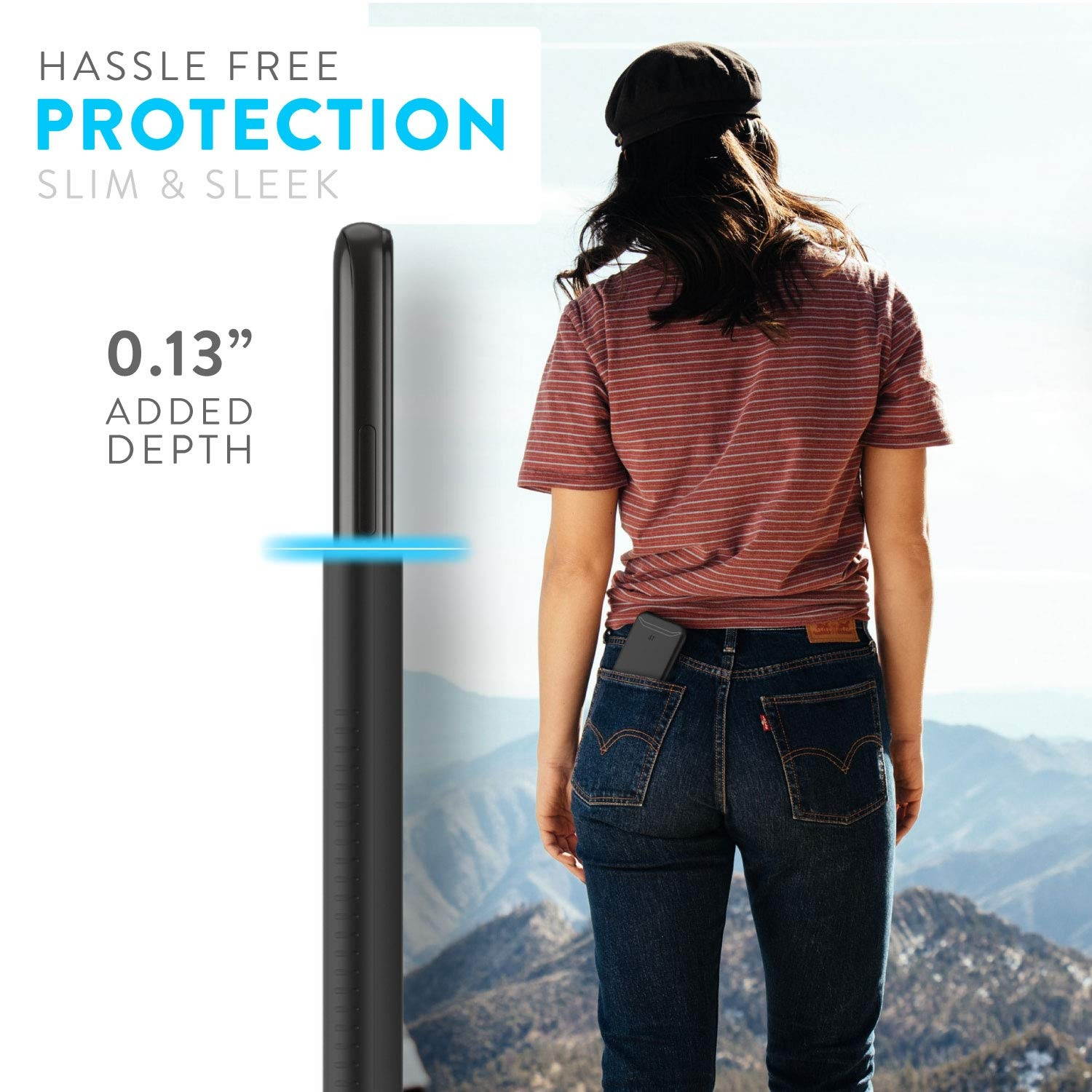 Moshi Vitros Clear Case for iPhone 11 - For Apple iPhone 11 Smartphone - Clear, Raven Black - High Gloss