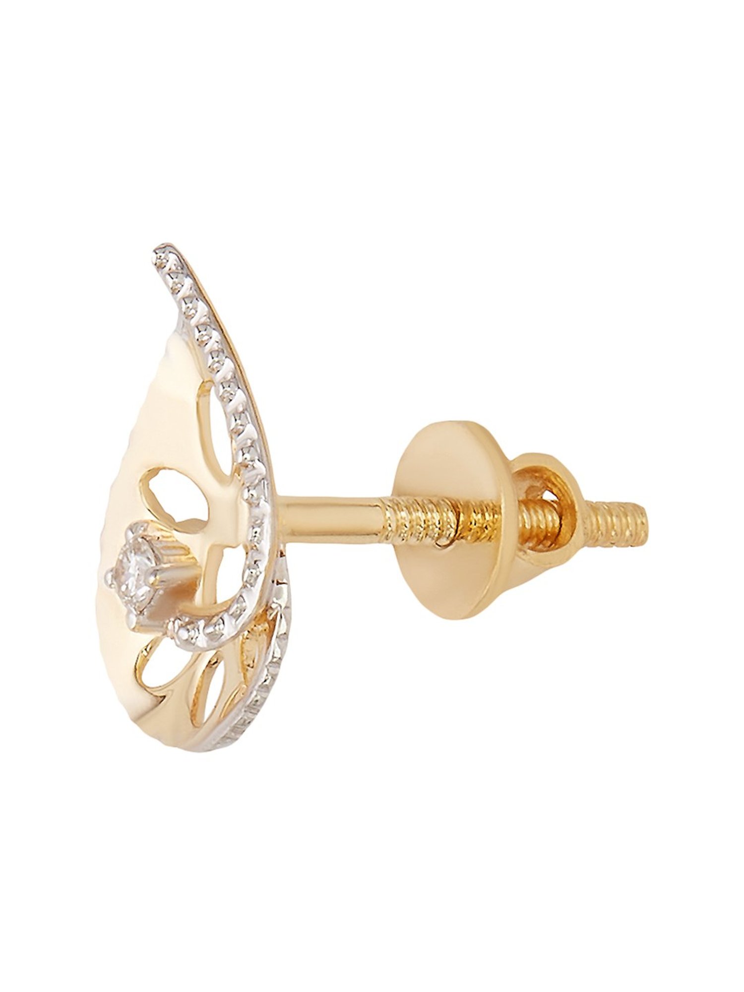 Waman Hari Pethe Jewellers 18k Gold & Diamond Earrings