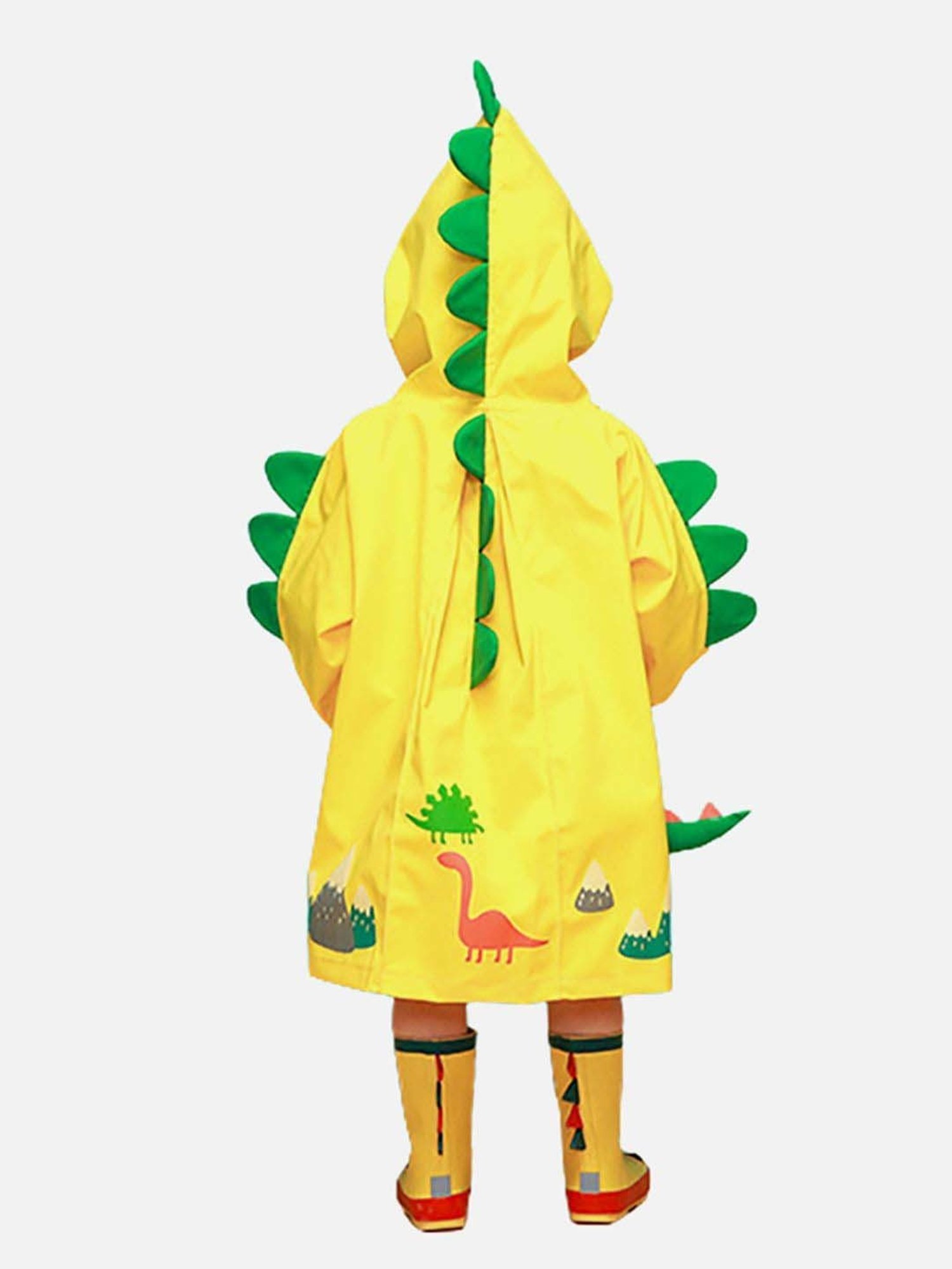 Little Surprise Box Kids Yellow & Green Printed Full Sleeves Raincoat