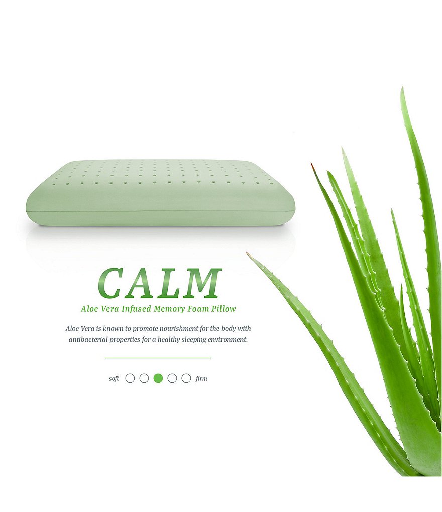 Sensorpedic Wellness Collection Calming Aloe Vera Infused Memory Foam Pillow