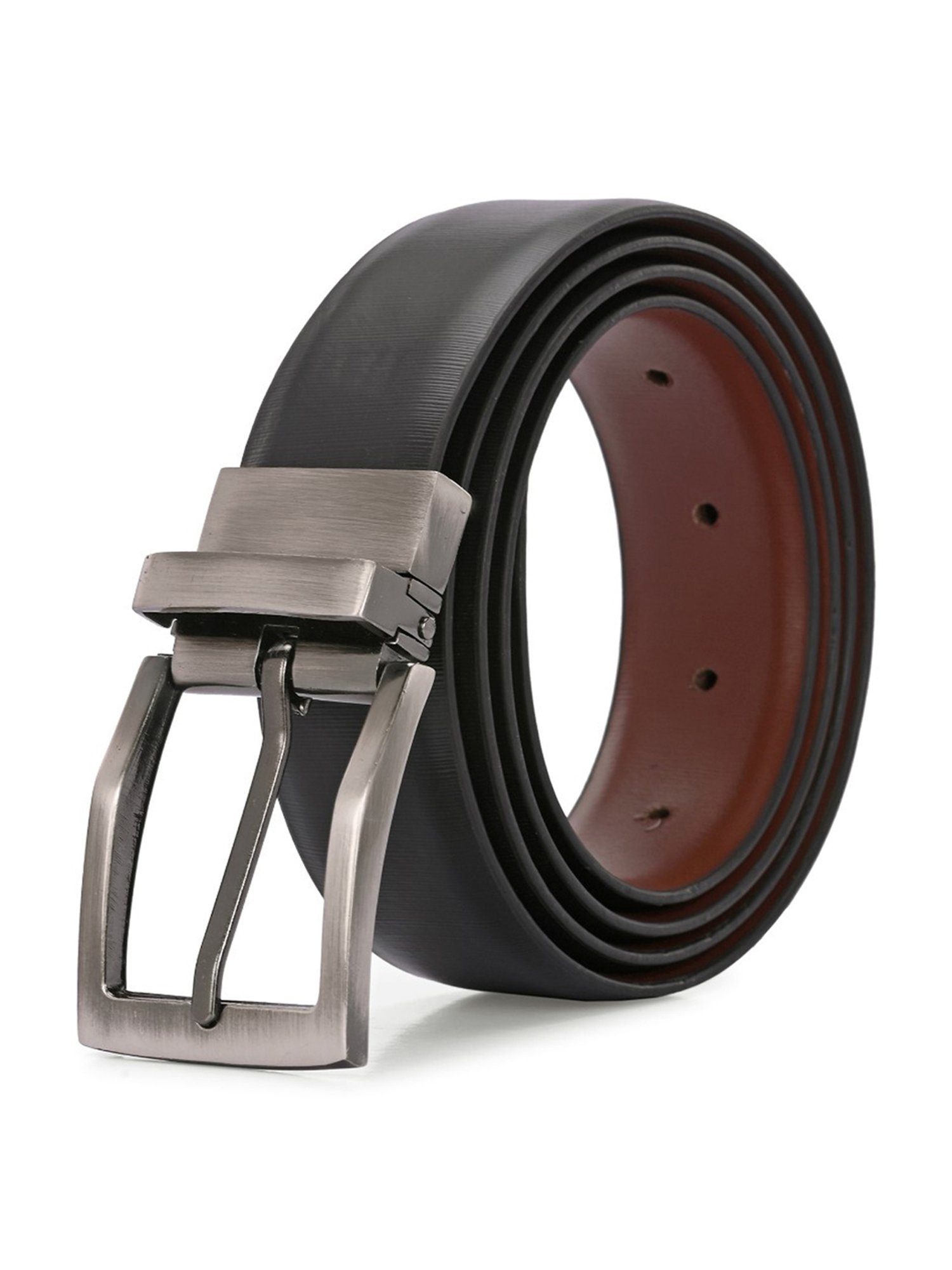 Clog London Black & Brown Leather Reversible Formal Belt