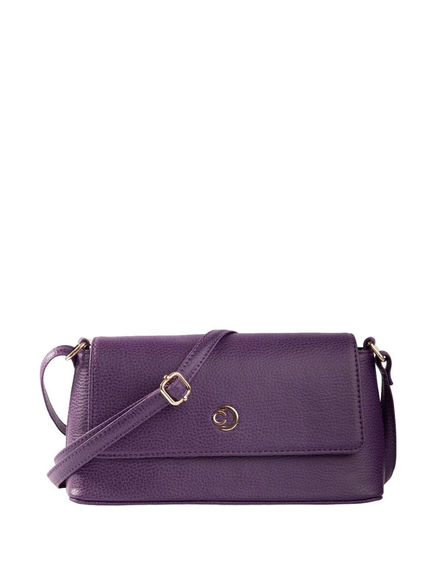 Caprese March Purple Faux Leather Solid Sling Handbag