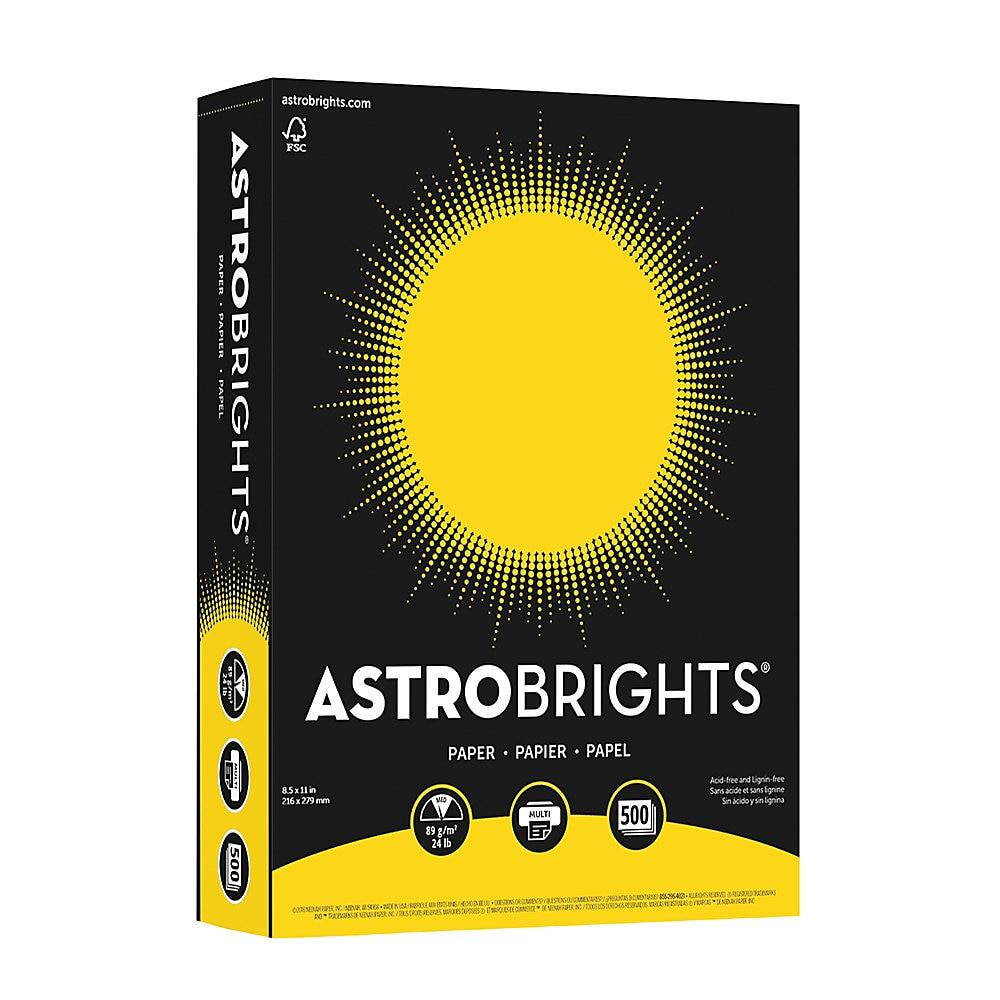 Astrobrights Acid-Free Copy Paper, 8-1/2" x 11", 24 lb, Solar Yellow, Pack of 500