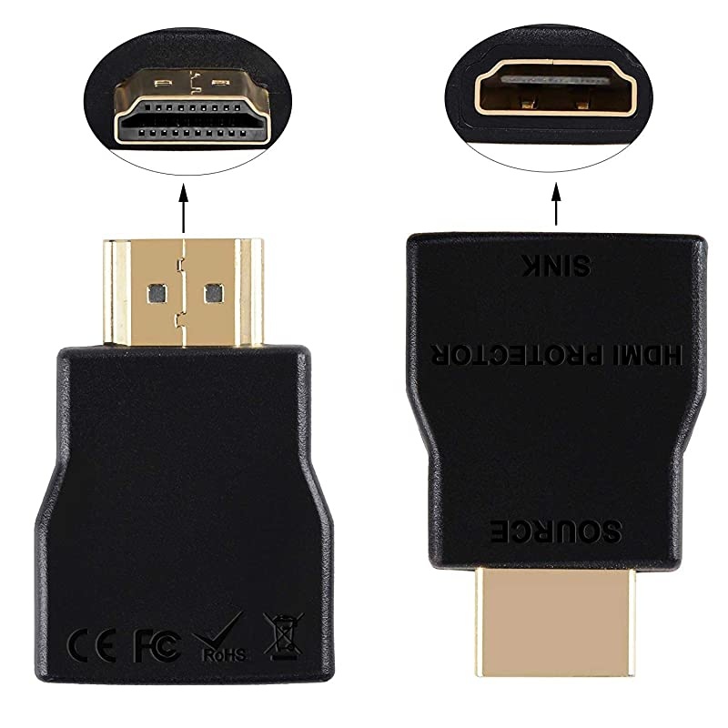 HDMI Surge Protector  Mini Portable HDMI 14 Protector for ESD and Surge Protection Support HDCP Black