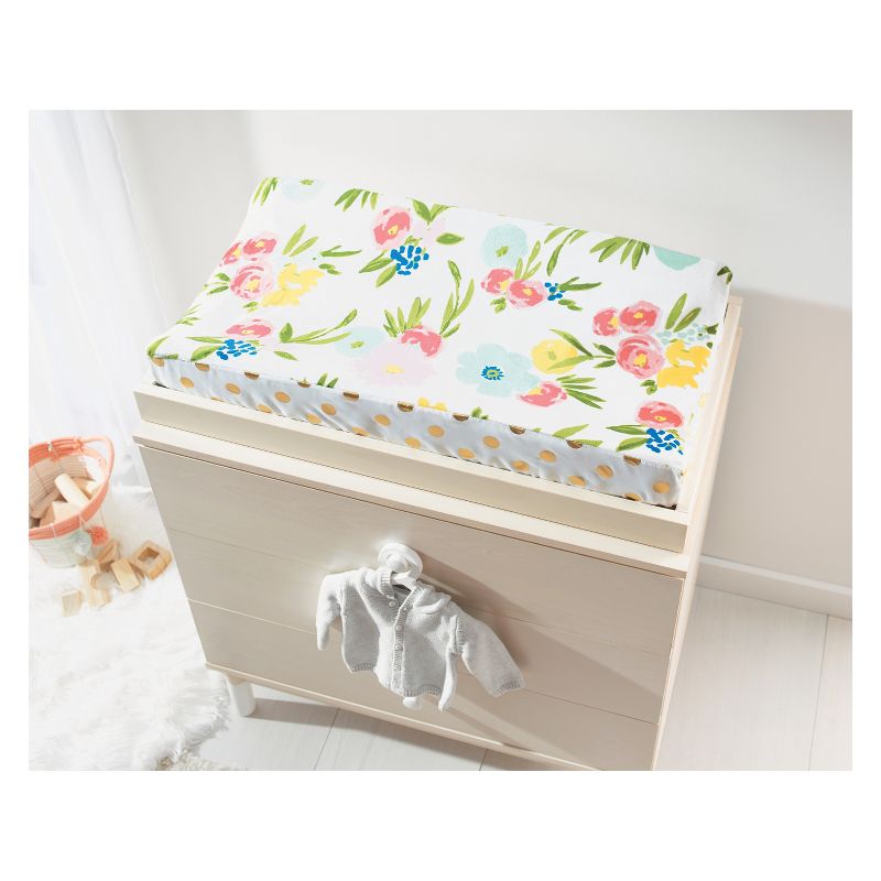 Plush Changing Pad Cover Floral - Cloud Island™ Gold