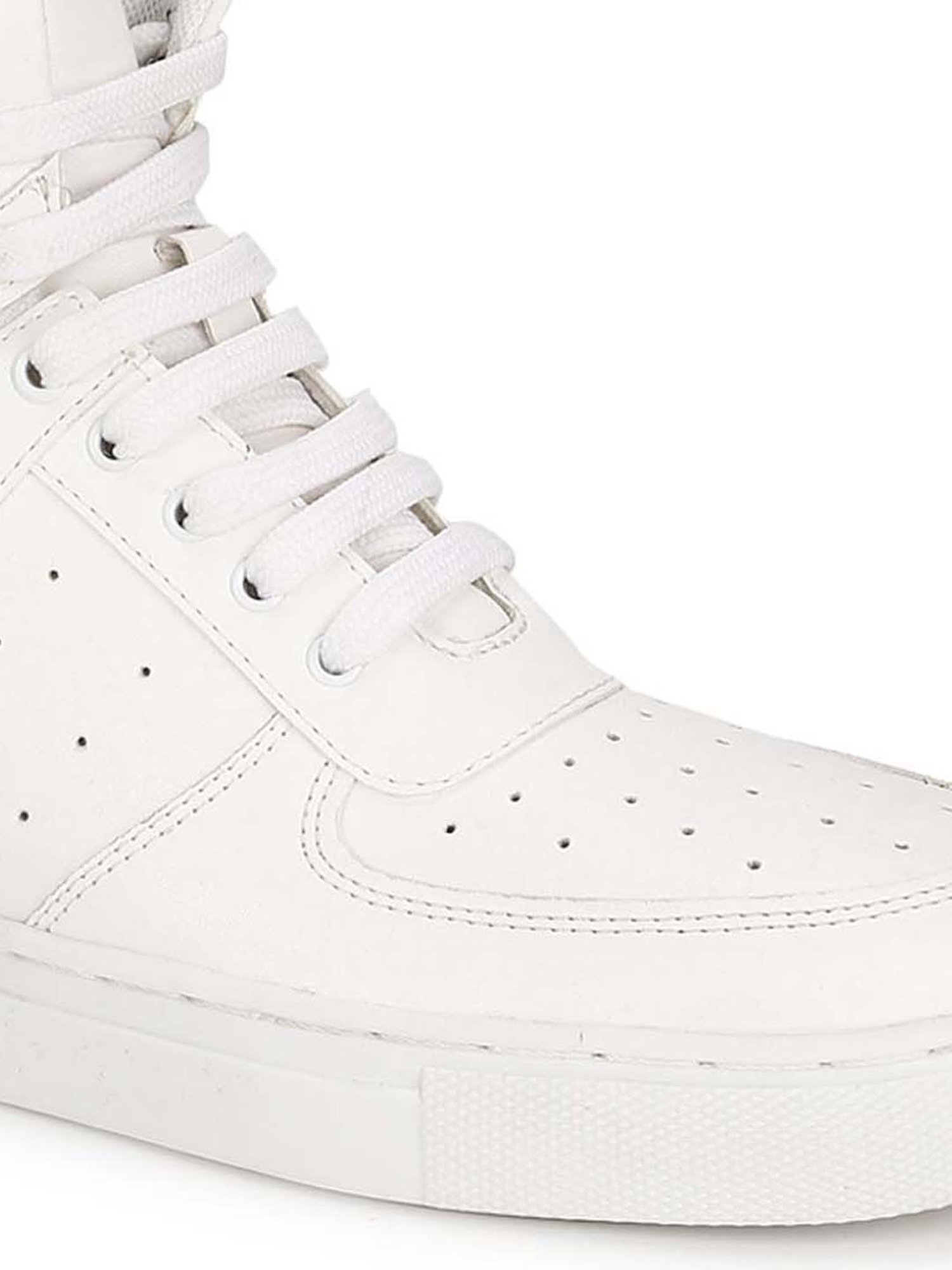 Truffle Collection Women's Pastel White Ankle Height Sneakers