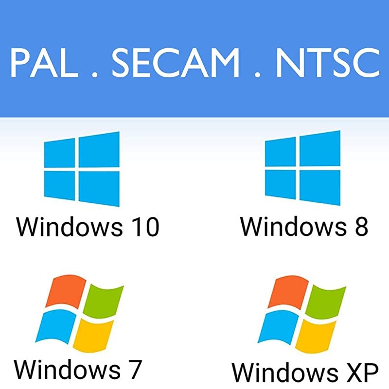 2.0 Audio/Video Converter, VHS to Digital Converter, Video Capture Card VCR TV to DVD Converter for Mac, PC Support Windows 2000/10 / 8/7 / Vista/XP/Android
