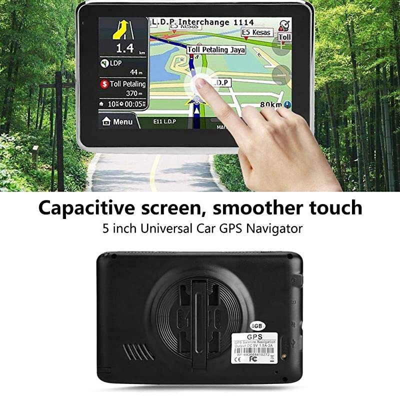 Universal 5 Inch Touch Screen GPS Navigation System for Car Truck 256MB 8GB MP3 FM Europe MapLifetime MapsLive TrafficLive ParkingDriver AlertsAutomatic Voice