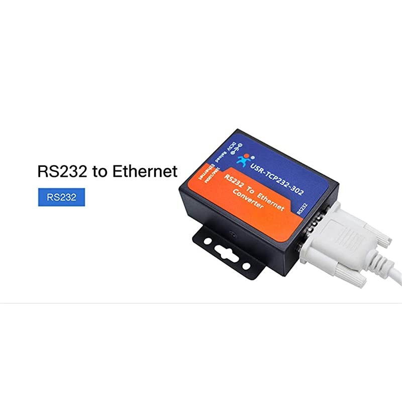 Port Serial Server RS232 RS485 RS422 Serial to Ethernet Converter DC 5V Transparent Transmission Between RS232/RS485/RS422 Ethernet Serial Data Communication Device (TCP232-302 RS232 Port)