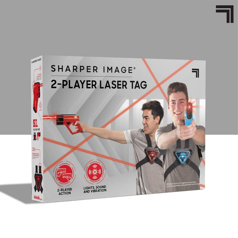 SHARPER IMAGE Two-Player Toy Laser Tag Blaster Blaster & Vest Armor Set for Kids