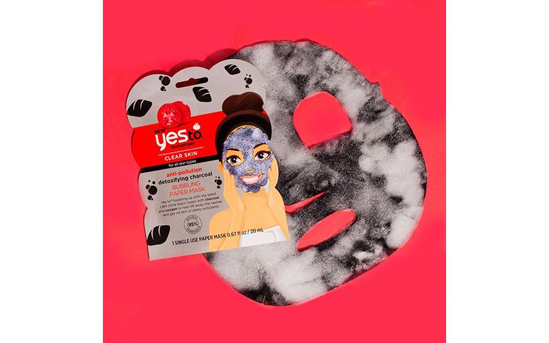 Yes To Tomatoes Anti-Pollution Detoxifying Charcoal Bubbling Paper Face Mask - .67 fl oz