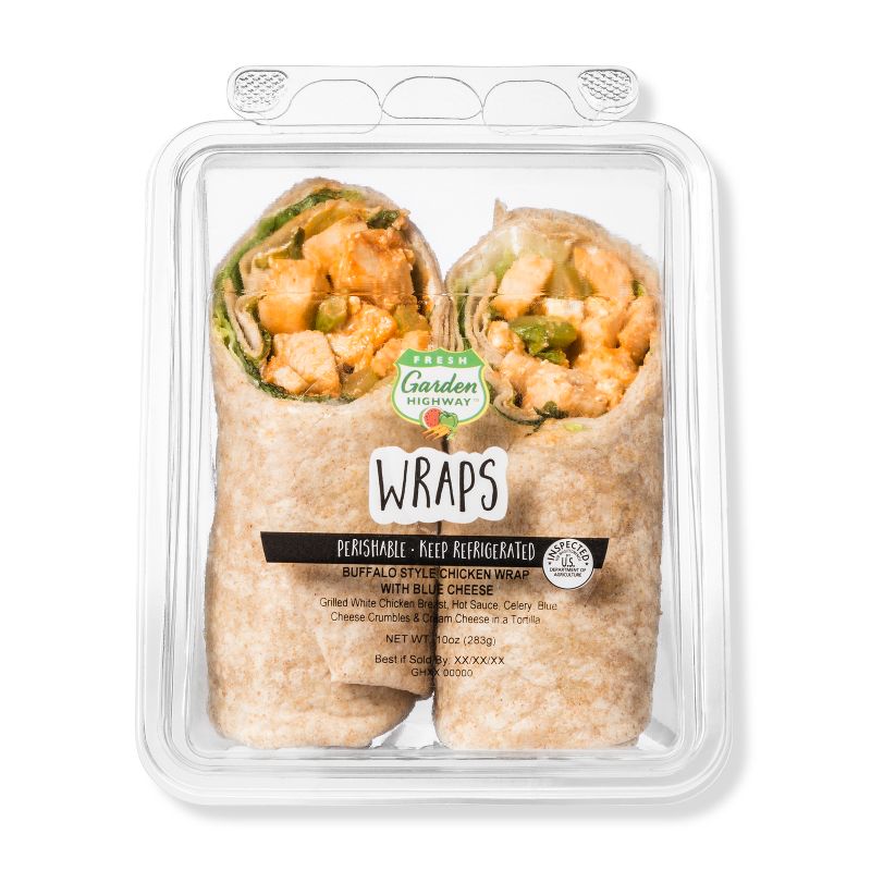 Fresh Garden Highway Blue Cheese Buffalo Chicken Wrap - 10oz
