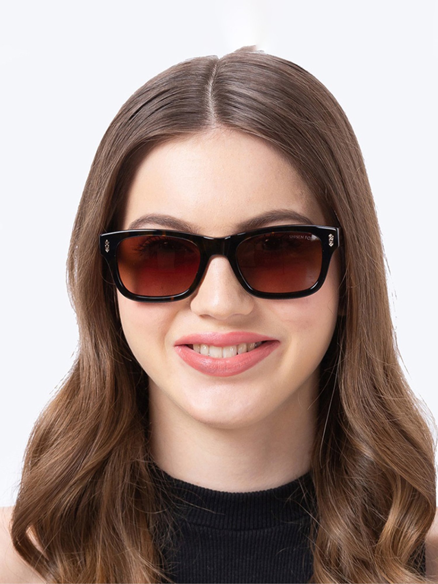 Shisen Fox Gazo Dark Havana Rectangular Unisex UV Protection Sunglasses -52 mm