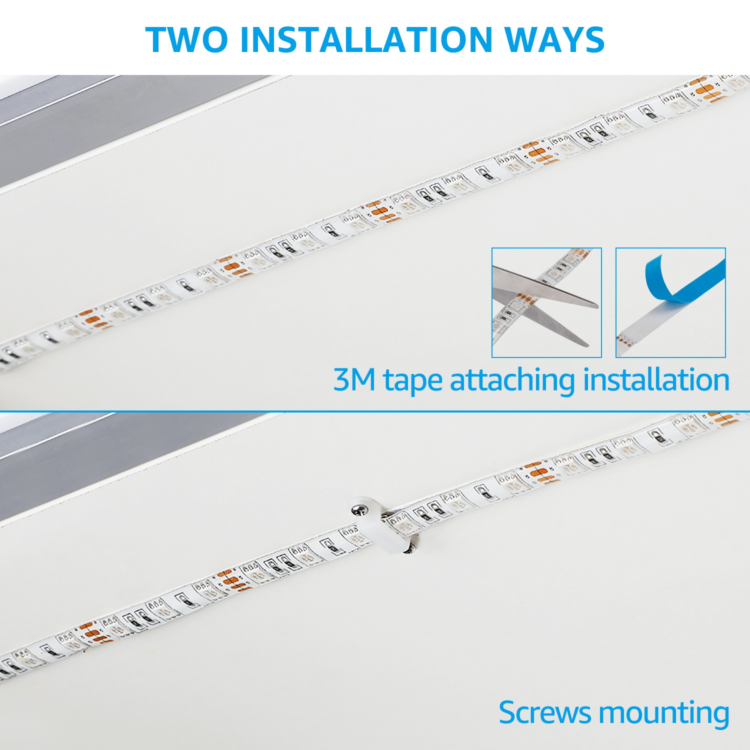 TORCHSTAR 16.4 ft 300LEDs Smart Wifi LED Strip Lights, Waterproof Dimmable Tape Lights, WiFi Remote APP Controlled 5050 RGB Rope Lights, Color Changing Cuttable LED Lighting Kit for Party, Holiday