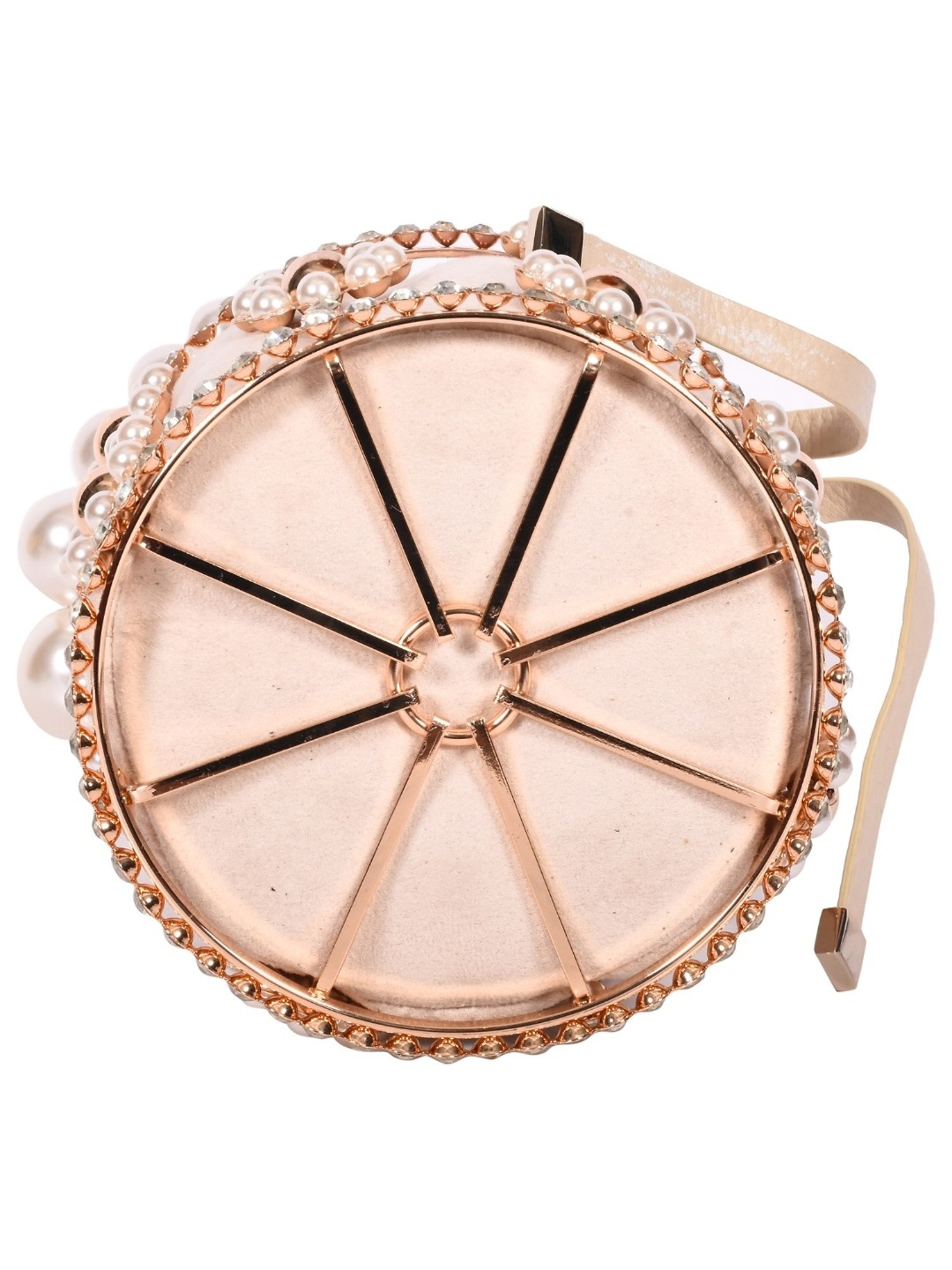 SASSORA IVORY Pink Leather Embellished Handbag