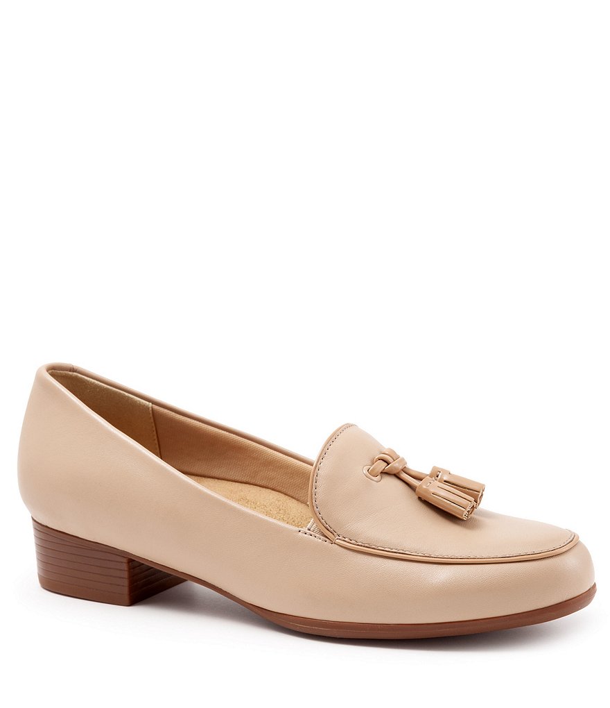 Trotters Mary Leather Tassel Block Heel Loafers