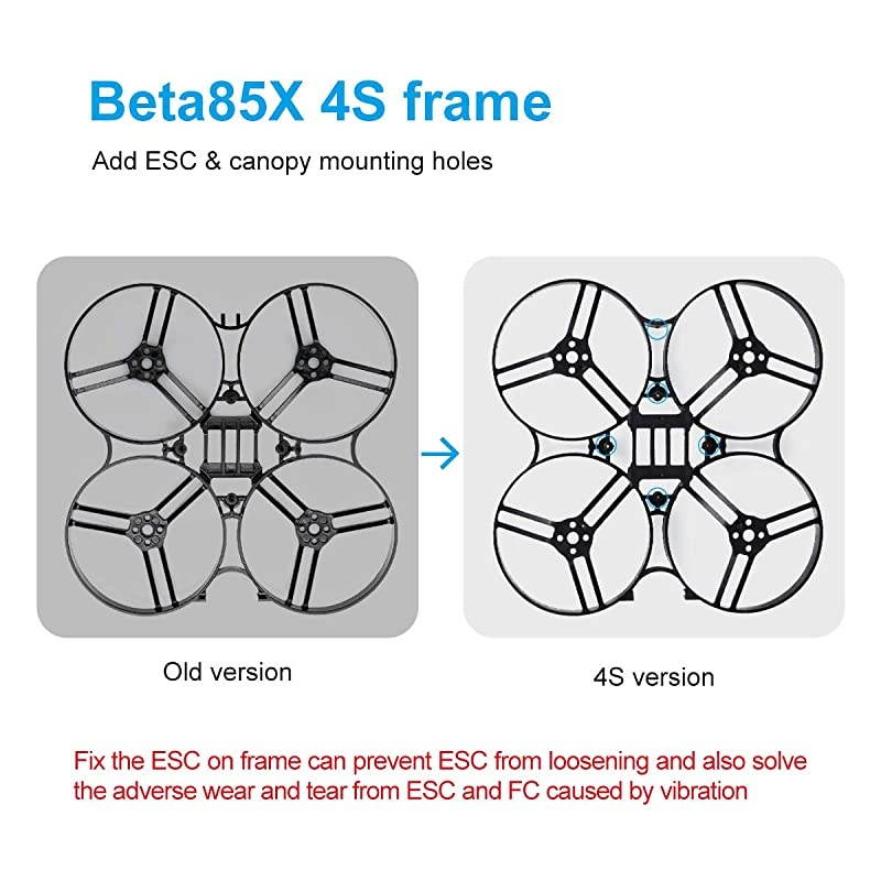 Beta85X 4S Cine Whoop Frame Kit Black Frame Stiffener Brace of Carbon Fiber for 1105 Brushless Motor Beta85X Cine Whoop Drone