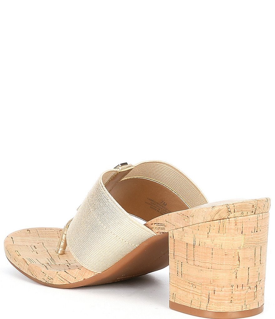 Alex Marie Barianne Elastic Thong Block Heel Sandals