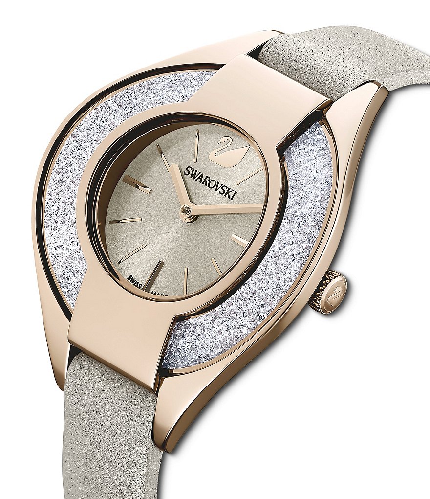 Swarovski Crystalline Sporty Leather Watch