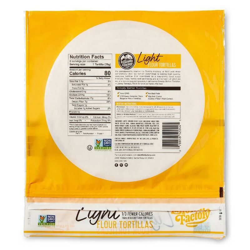 La Tortilla Factory Light Flour Tortillas - 11oz/8ct