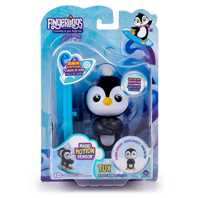 Fingerlings Baby Penguin - Tux (Black and White) - Interactive Toy - By WowWee