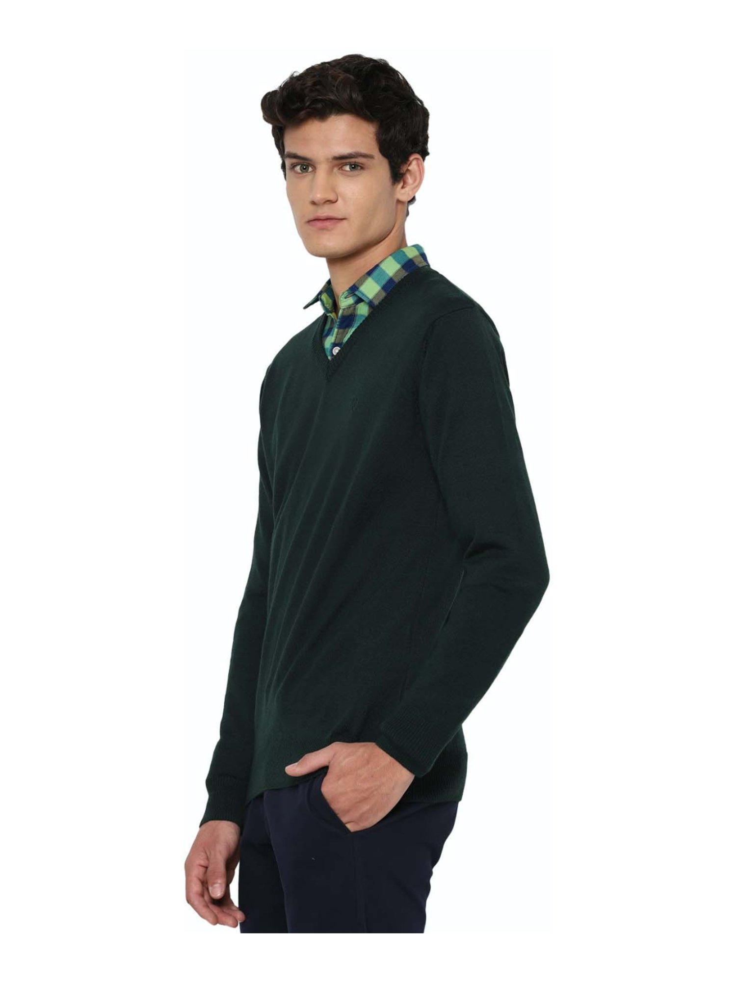 Allen Solly Green Regular Fit Sweater