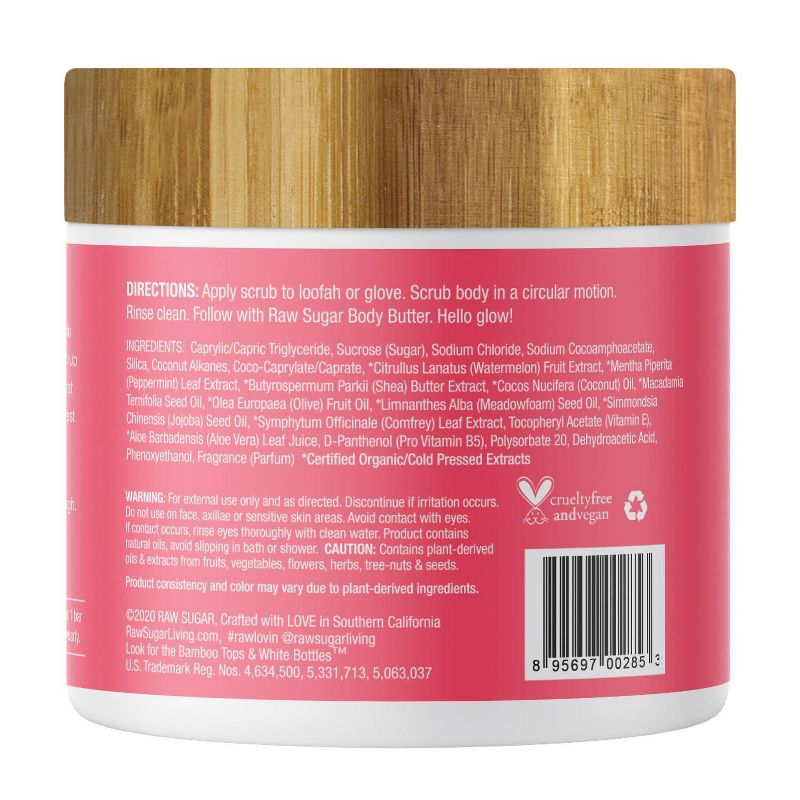 Raw Sugar Moisture Loving Sugar Scrub Watermelon + Fresh Mint - 15oz