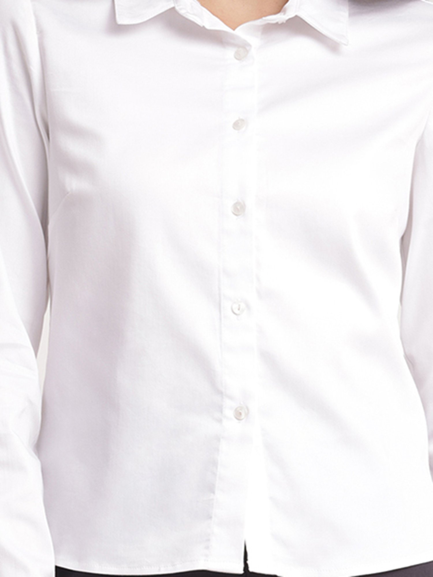Fablestreet White Cotton Relaxed Fit Shirt