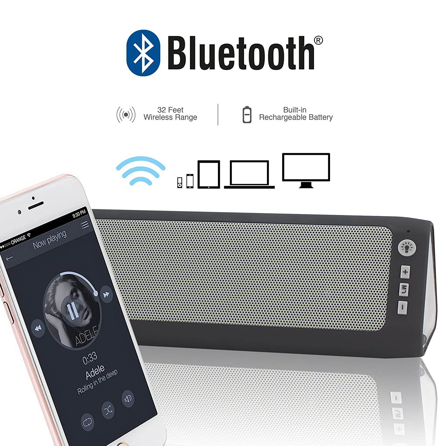 Magnavox MMA3626 Portable Bluetooth Speaker with USB & MicroSD Playback