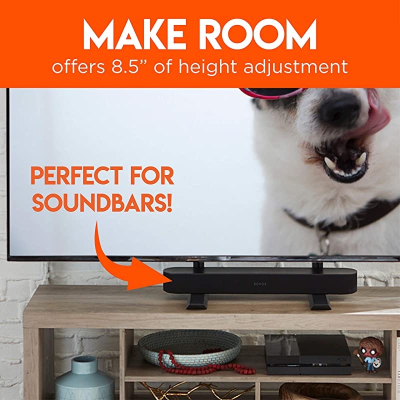 Universal TV Stand Height Adjustable Base For TVs Up to 77quot WobbleFree Replacement Stand Works With Any TV Including Vizio TCL Samsung amp More Flat Design Is Compatible With Soundbars