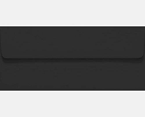 #10 Square Flap Envelopes w/Peel & Press (4 1/8 x 9 1/2) - Black Linen (50 Qty.) | Business | For Checks, Invoices, Letters & Mailings | Printable | 80lb Text Paper | 4860-BLI-50