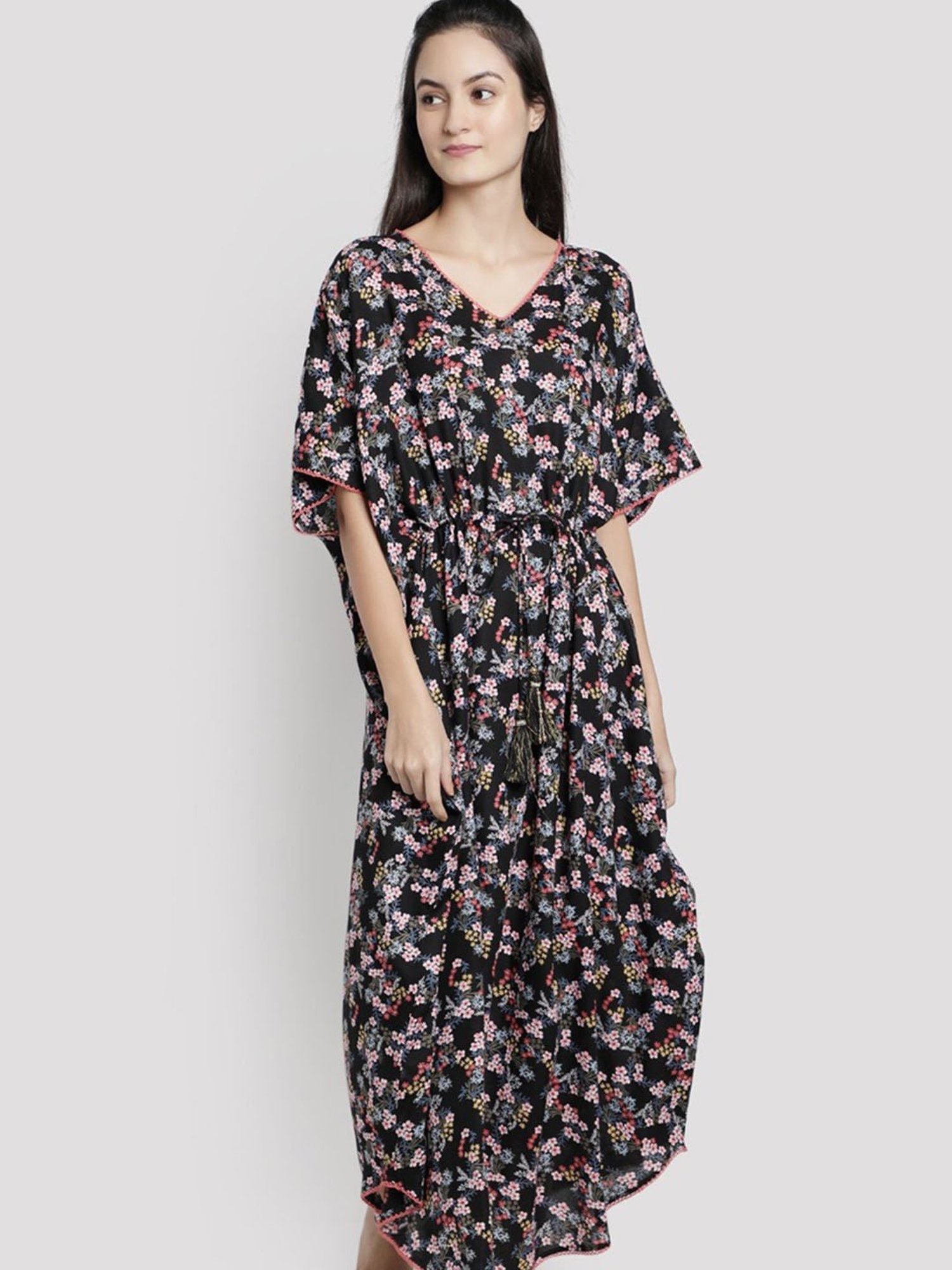 Dusk Attire Black Midnight Garden Kaftan