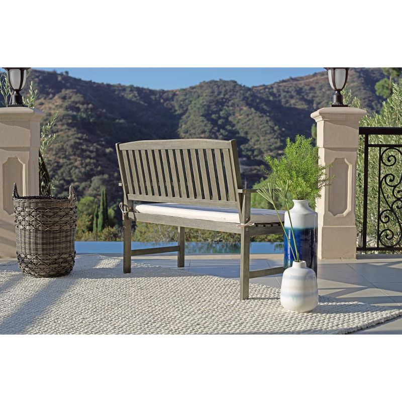 Zen4pc Outdoor Wood Chat Set with Cushions - Dark Gray - Coaster