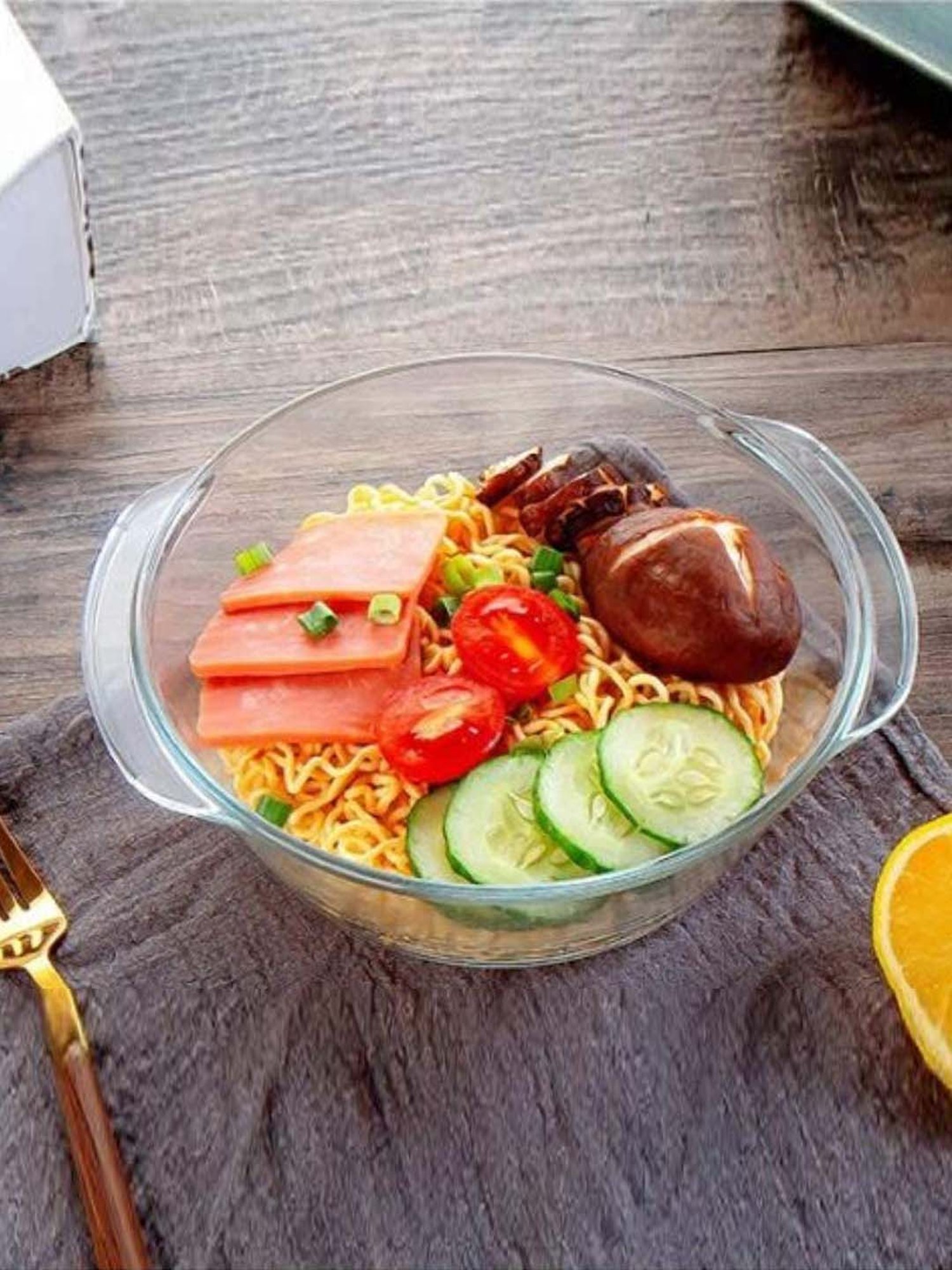 Femora Transparent Borosilicate Glass 20 cm Casserole (1 L) - Set of 2