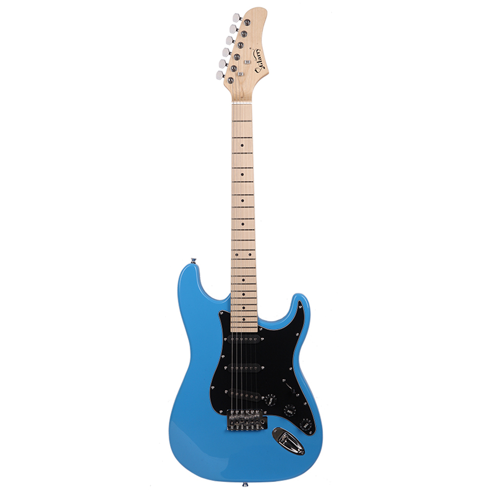Glarry GST Stylish Electric Guitar Kit with Black Pickguard Sky Blue