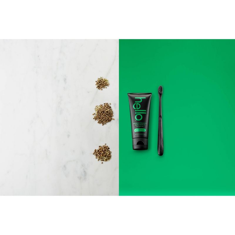 hello Activated Charcoal and Hemp Fluoride Free Toothpaste , sls Free and Vegan , 4oz