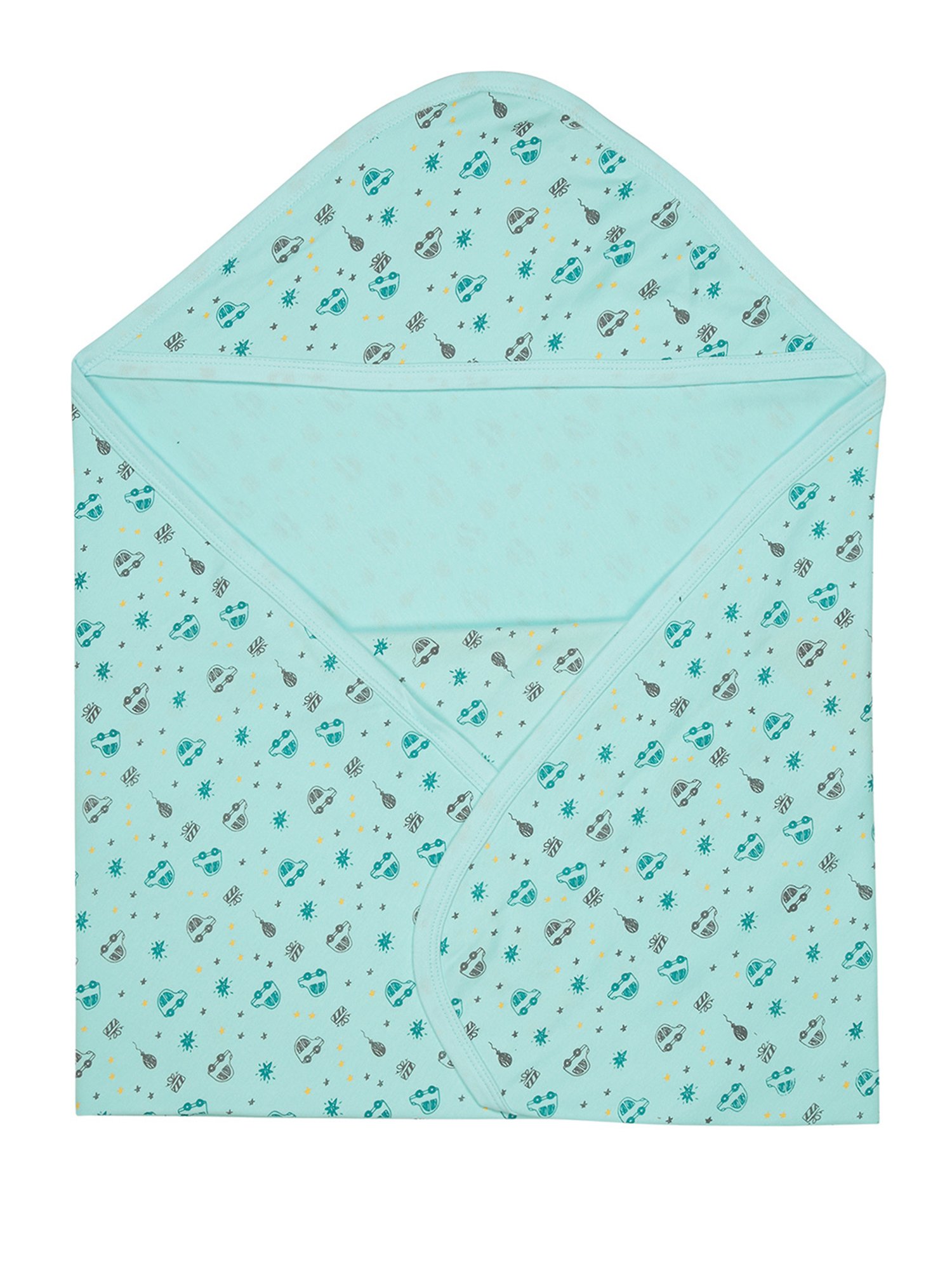 Baby Moo Vintage Ride Yellow Mattress with Fixed Neck Pillow and Bolsters