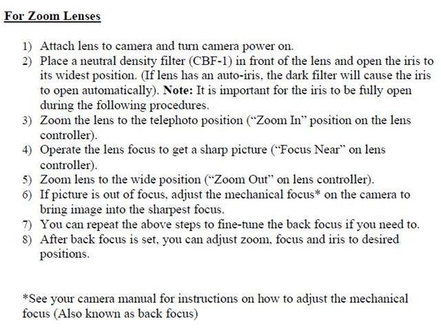 Computar Ganz High Quality CCTV Camera Lens filter 
CBF-1 Camera Back Focusing Neutral Density Filter w/case