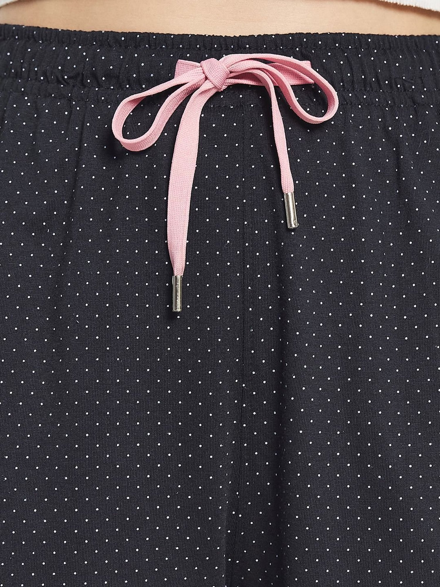 METTLE Navy Cotton Printed Shorts