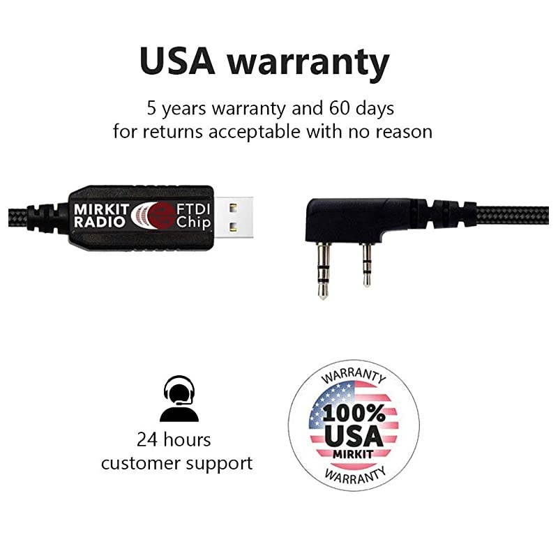 USB FTDI Programming Cable Model 3 Black for Flashing Analogue Ham Radio: Baofeng, , Wouxun, Kenwood, Archell, Retevis