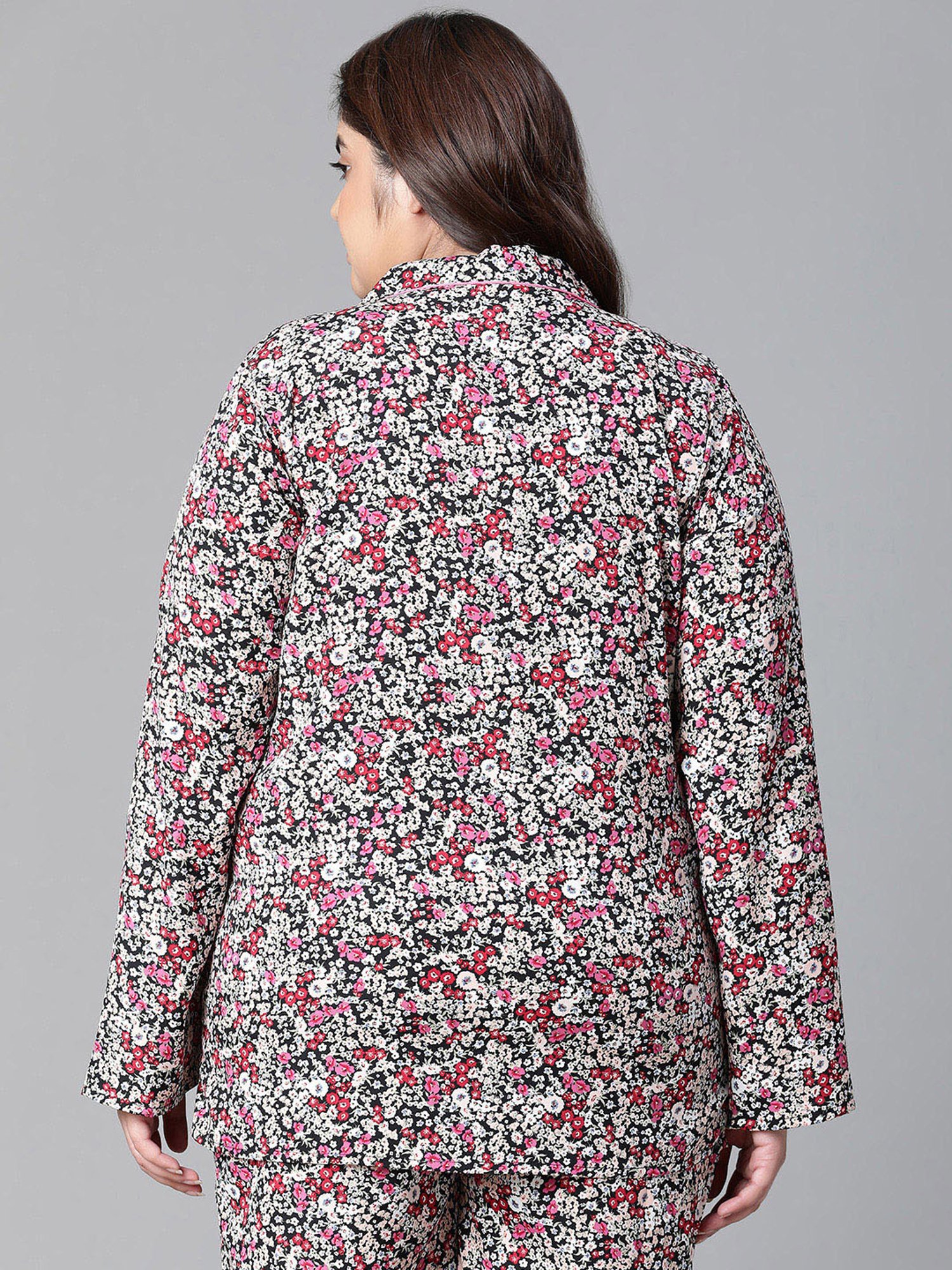 Oxolloxo Multicolor Floral Print Night Shirt