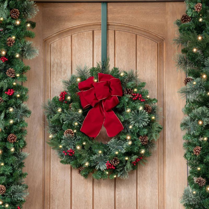 Adjustable Wreath Hanger 20-lb capacity Green - Haute Décor