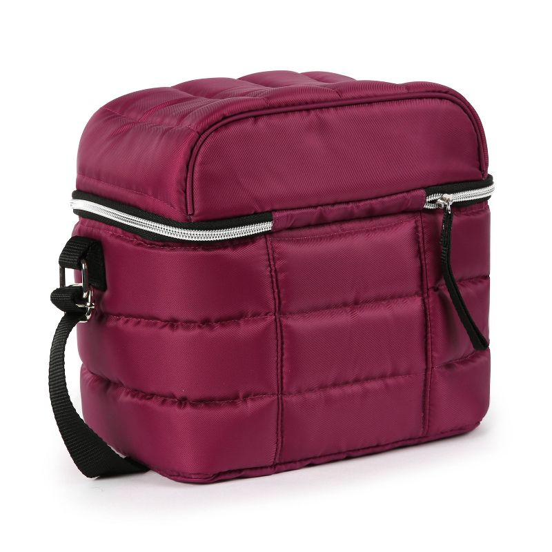 Arctic Zone Crossbody Quilted Lunch Bag - Red/Violet