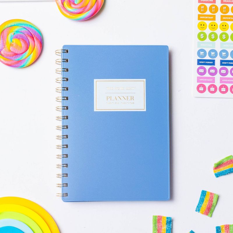 2021-22 Academic Plastic Planner 5" x 8" Weekly/Monthly Wirebound Blue - The Home Edit for Day Designer