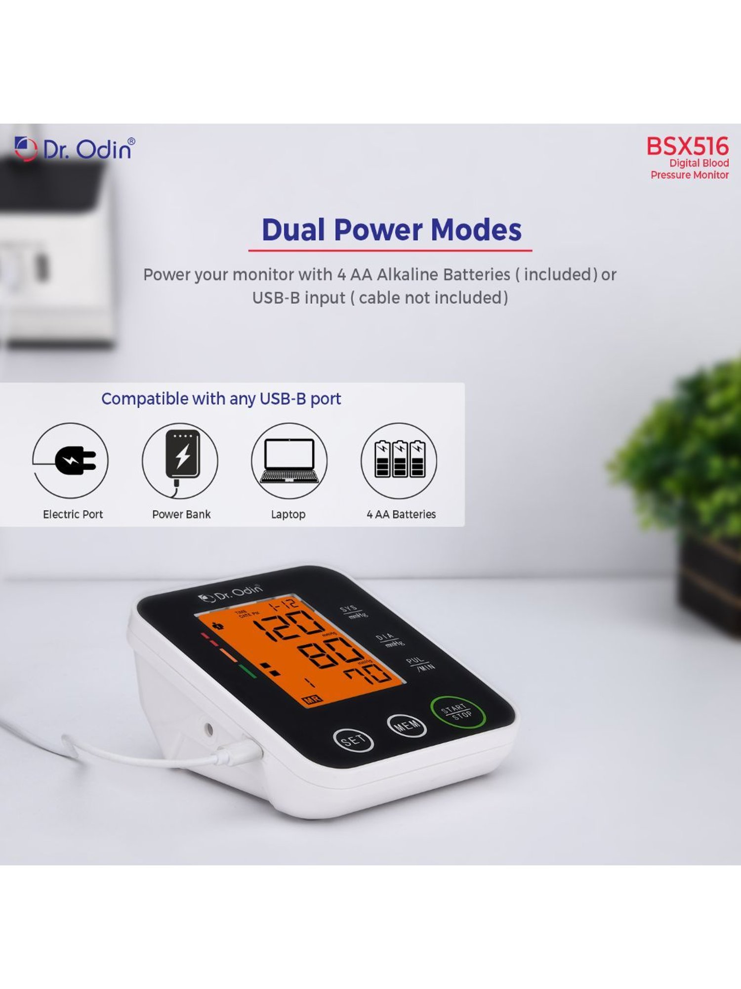 Dr. Odin BSX516 Automatic Blood Pressure Monitor (Black)