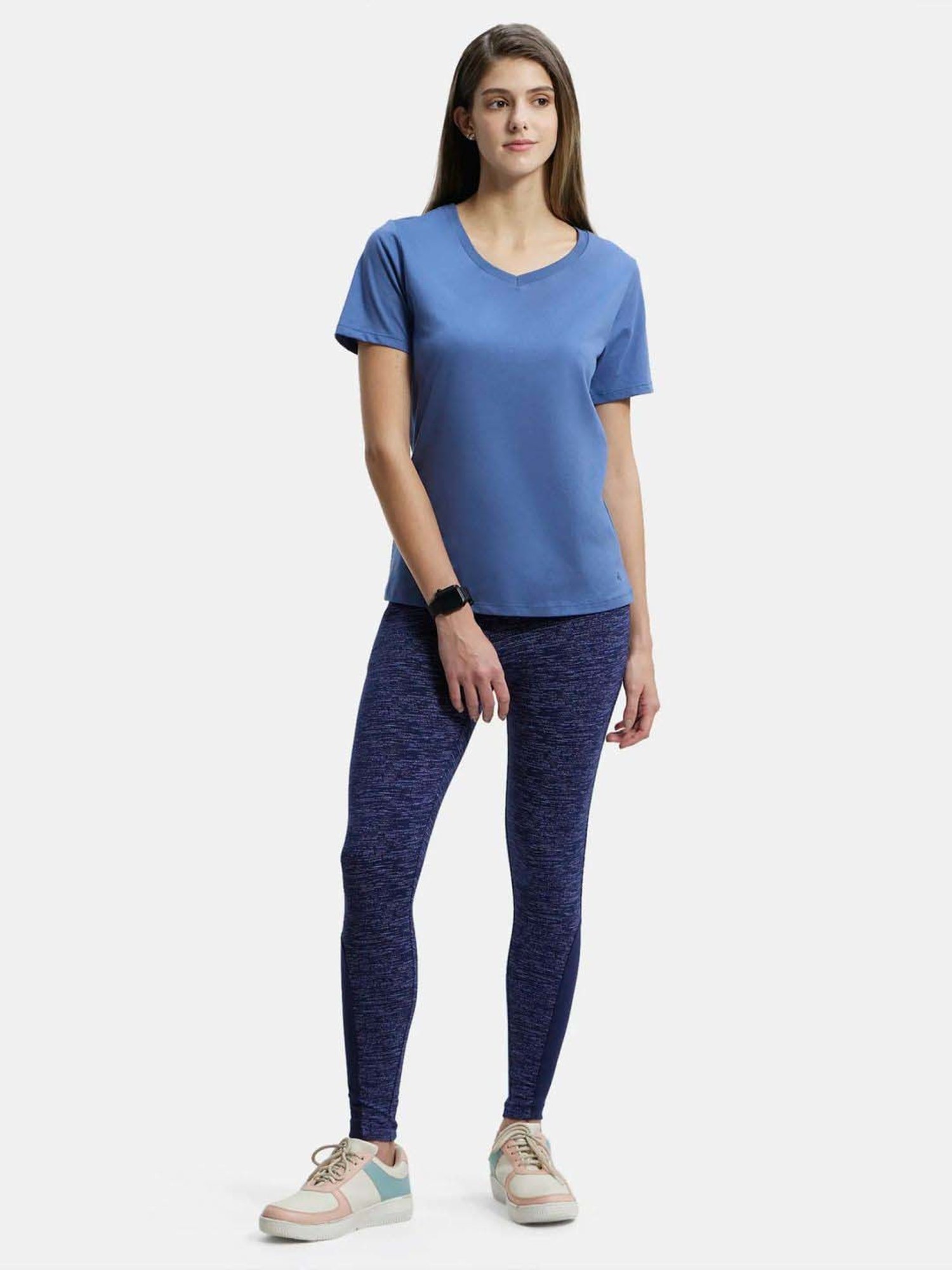 Jockey AW88 Women's Super Combed Cotton Rich Relaxed Fit Solid Curved Hem Styled Half Sleeve T-Shirt