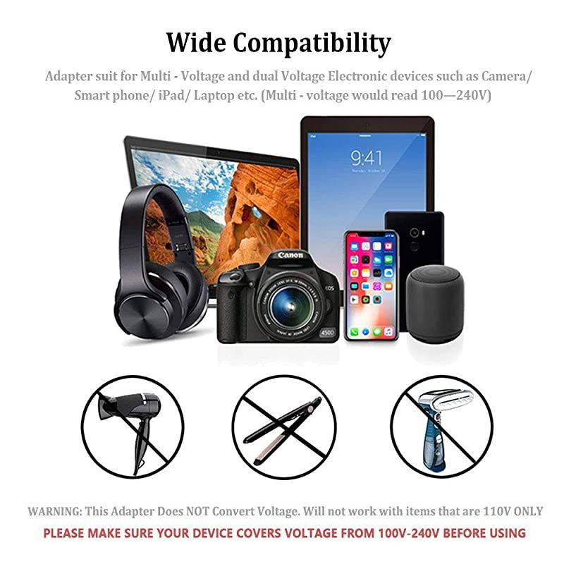 South Africa Power Adapter  5 in 1 Botswana Travel Adapter Plug with 3 US Power Outlets and 2 USB Charging Ports US to South Africa Botswana Zimbabwe Plug Adapter Safe Grounded Type M Plug