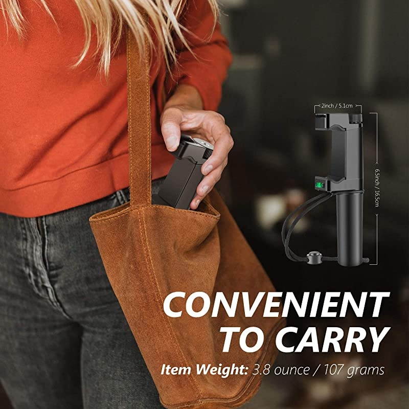Pro Smartphone Rig Filmmaker Handle Grip(8cm) Tripod Mount with Cold Shoe Mount and Adjustable 2-3.6 inches Phone Clip Holder Compatible with iPhone11/11 Pro/11 Pro Max Samsung Galaxy S10+10