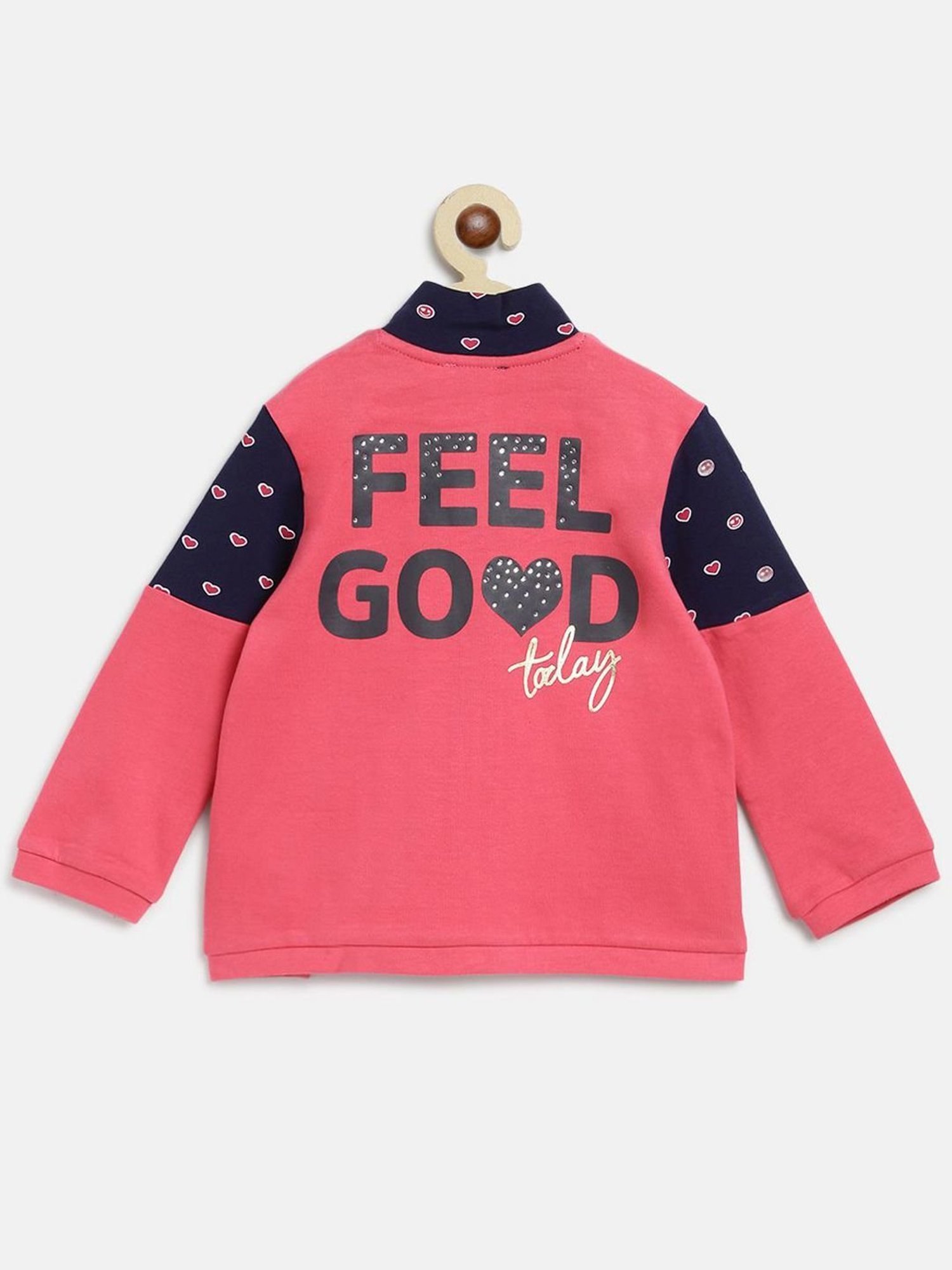 Chicco Kids Pink & Blue Printed Full Sleeves Jacket Set